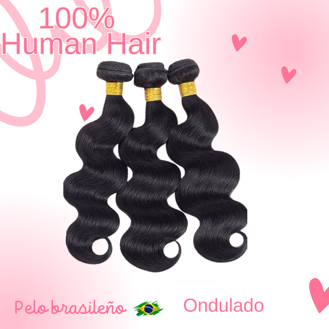 Ondulado Cabello Natural 100% Brasileño