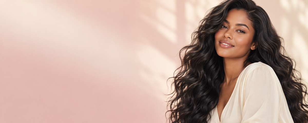 Esplendor Natural: belleza y estilo, modelo con cabello largo ondulado